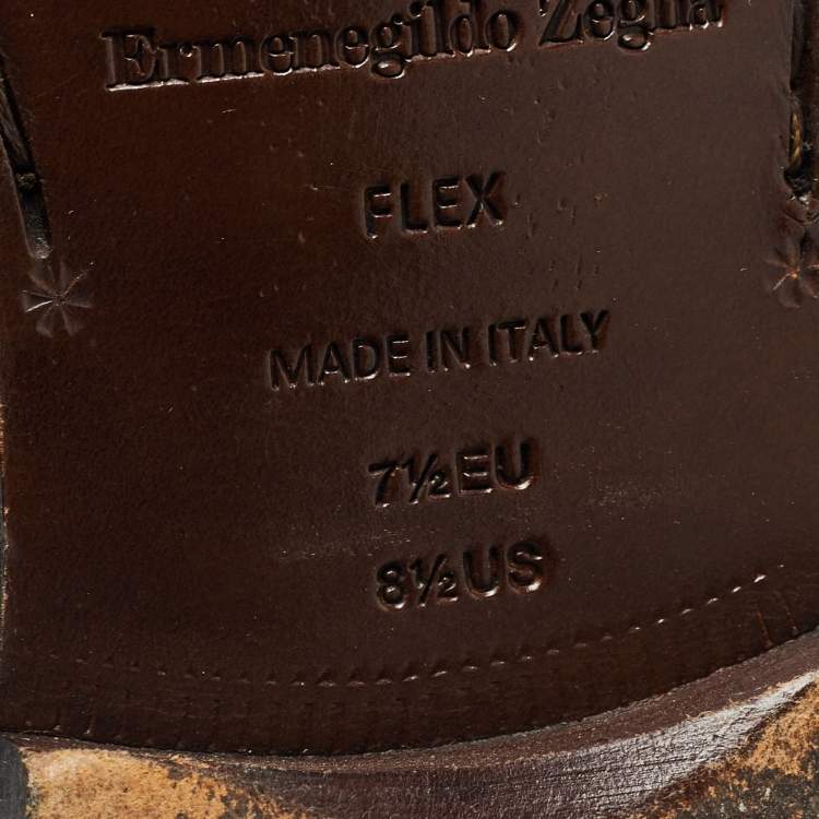 Pre Owned Ermenegildo Zegna Black Leather Buckle Strap Loafers Size 41.5 