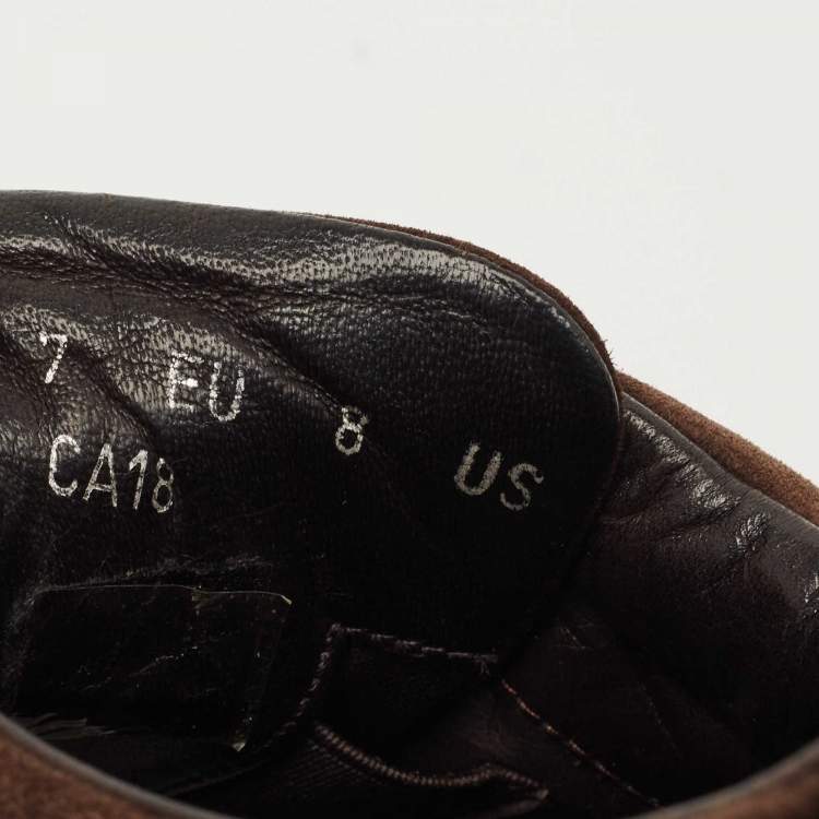 Pre Owned Ermenegildo Zegna Brown Suede Triple Stitch Slip On Sneakers Size 41