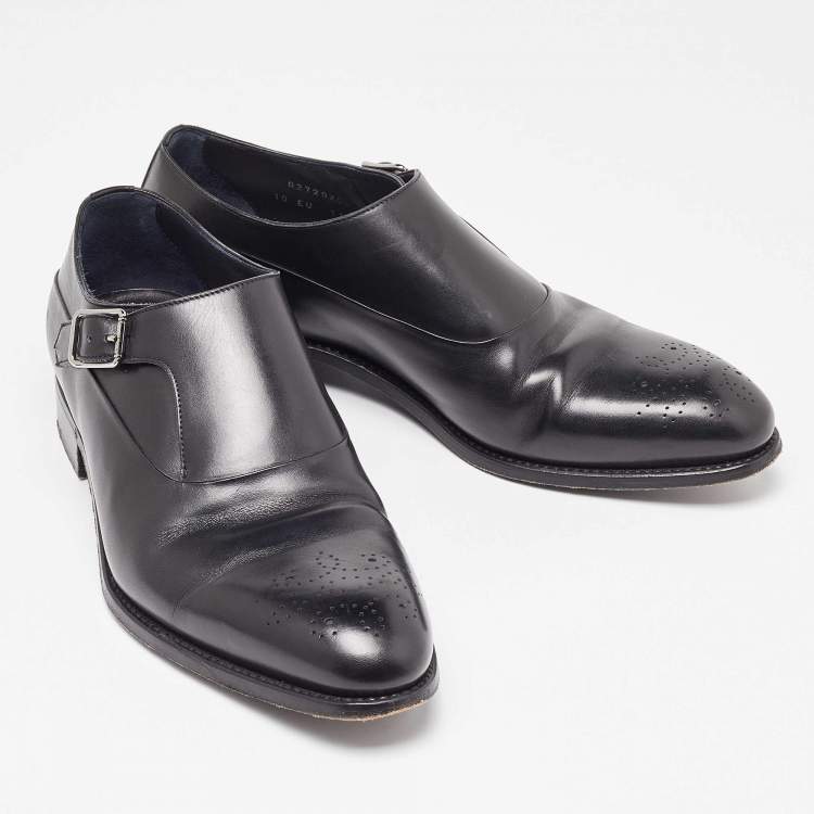 Pre Owned Ermenegildo Zegna Black Leather Penny Loafers Size 44