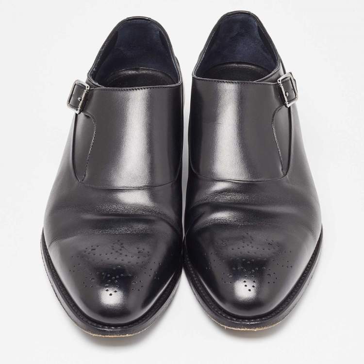 Pre Owned Ermenegildo Zegna Black Leather Penny Loafers Size 44