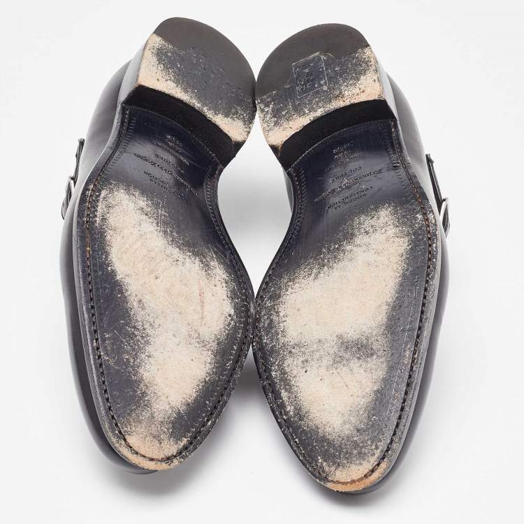 Pre Owned Ermenegildo Zegna Black Leather Penny Loafers Size 44