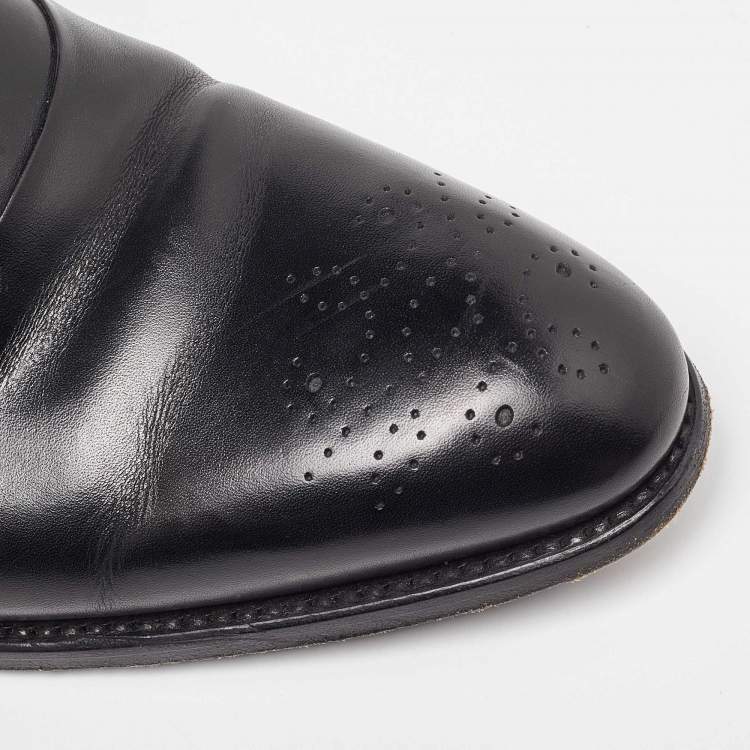 Pre Owned Ermenegildo Zegna Black Leather Penny Loafers Size 44
