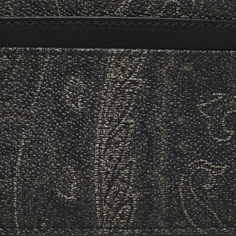 Pre Owned Etro Black Paisley Print Coated Canvas Card Holder