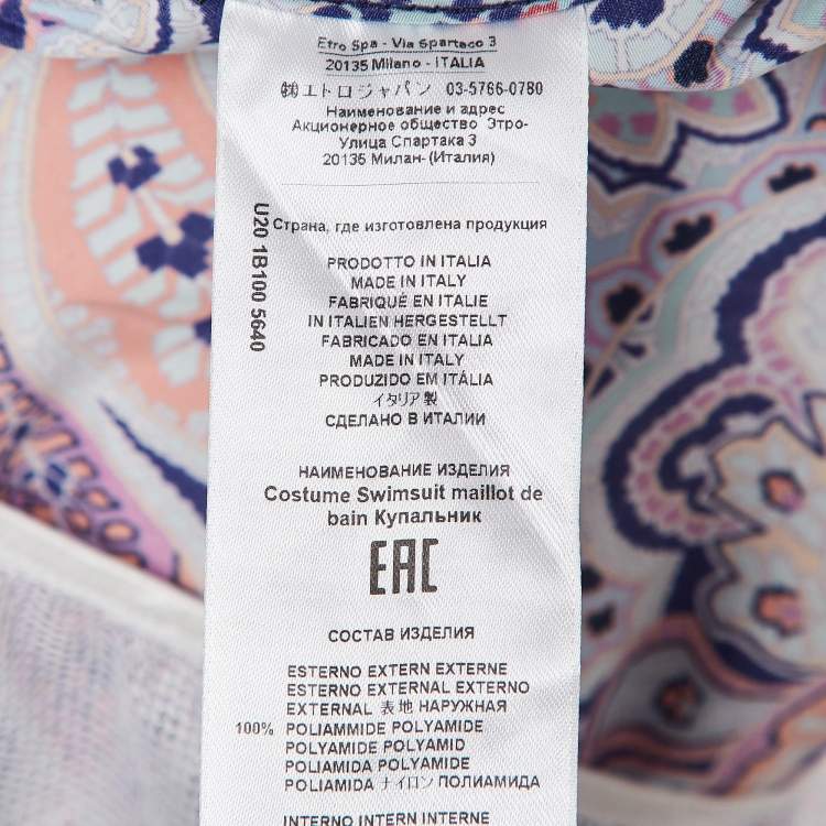 Pre Owned Etro Pink Paisley Print Nylon Swim Shorts L
