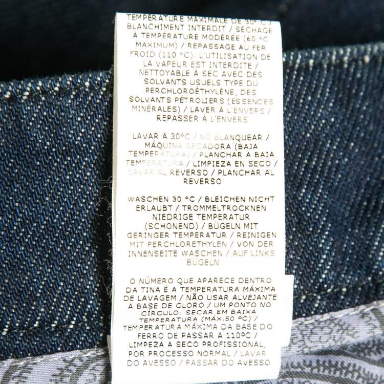 Pre Owned Etro Blue Denim Badge Detail Jeans M Waist 38"