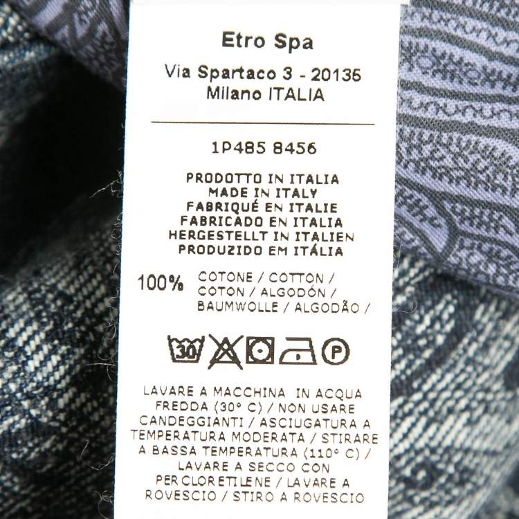 Pre Owned Etro Blue Denim Badge Detail Jeans M Waist 38"