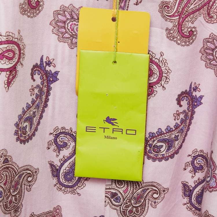 Pre Owned Etro Pink Striped Cotton Single Breasted Blazer XXL