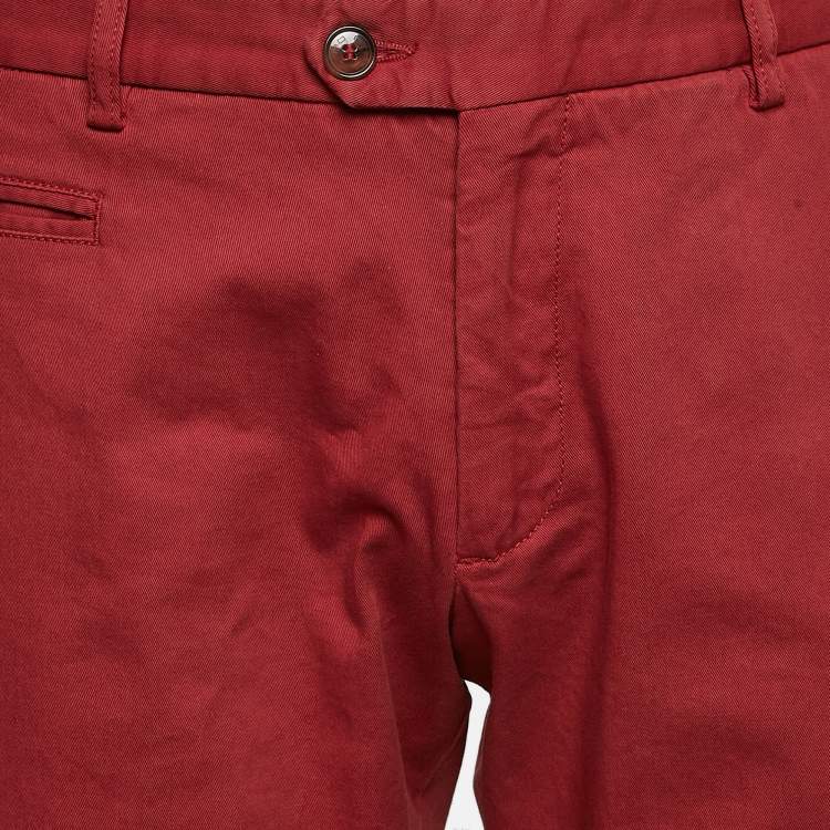 Pre Owned Etro Red Cotton Cargo Pants XL/Waist 36"