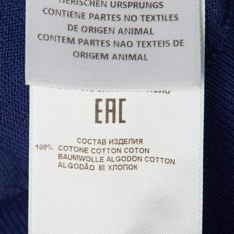 مملوكة مسبقًا Etro Dark Blue Cotton Knit Polo T-Shirt S