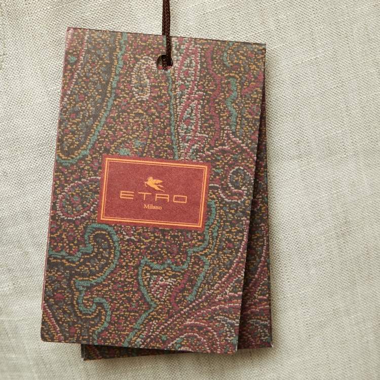 Pre Owned Etro Beige Linen Shorts M/Waist 35"