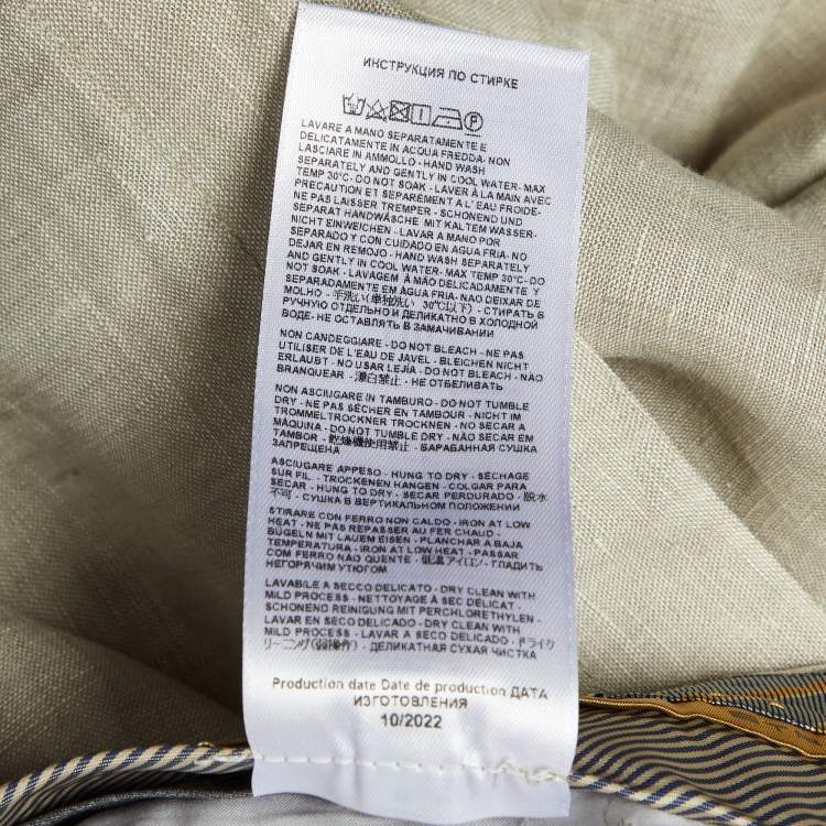 Pre Owned Etro Beige Linen Shorts M/Waist 35"