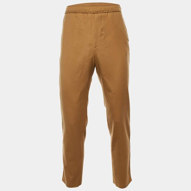 Pre Owned Etro Brown Fleece Wool Tapered Pants M