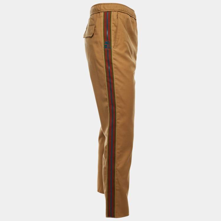 Pre Owned Etro Brown Fleece Wool Tapered Pants M