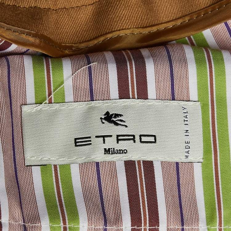 Pre Owned Etro Brown Fleece Wool Tapered Pants M