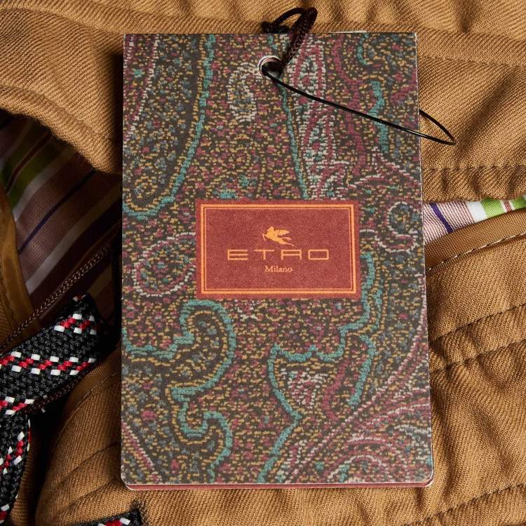 Pre Owned Etro Brown Fleece Wool Tapered Pants M