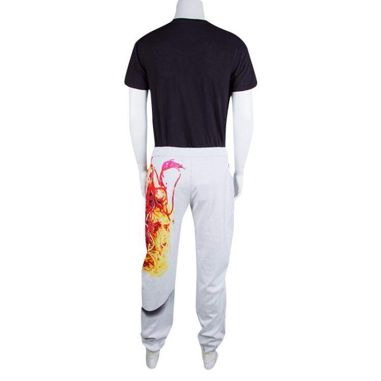 Pre Owned Etro Grey Printed Jogger Pants L