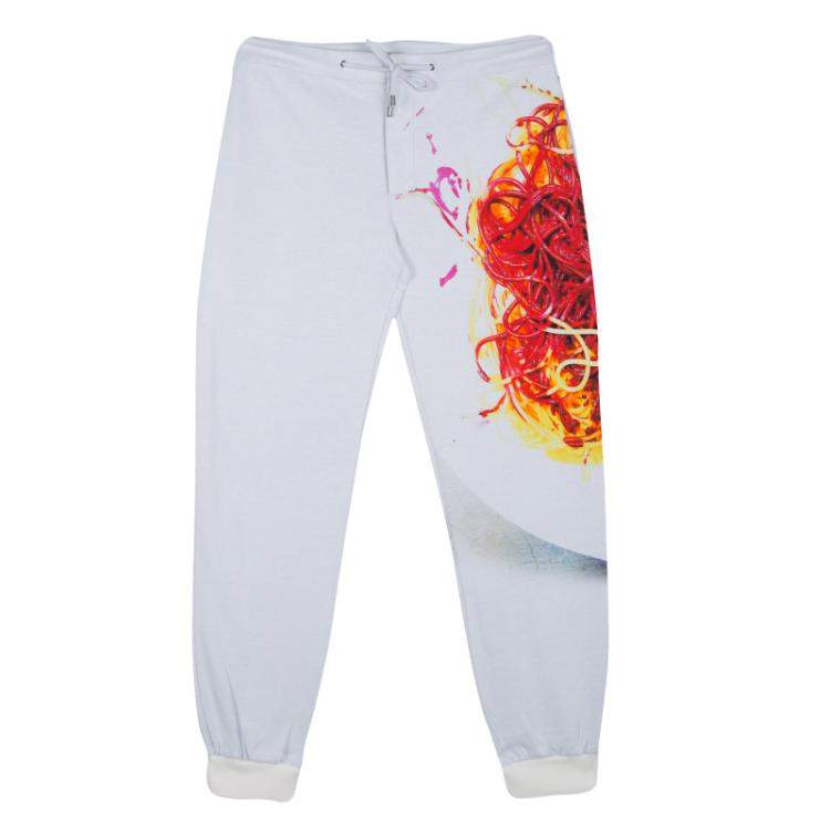 Pre Owned Etro Grey Printed Jogger Pants L