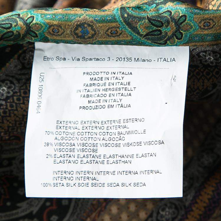 Pre Owned Etro Mustard Yellow Velvet Silk Panel Detail Minete Vest L