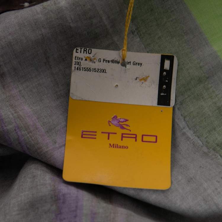 Pre Owned Etro Multicolor Printed Cotton Button Front Shirt 3XL