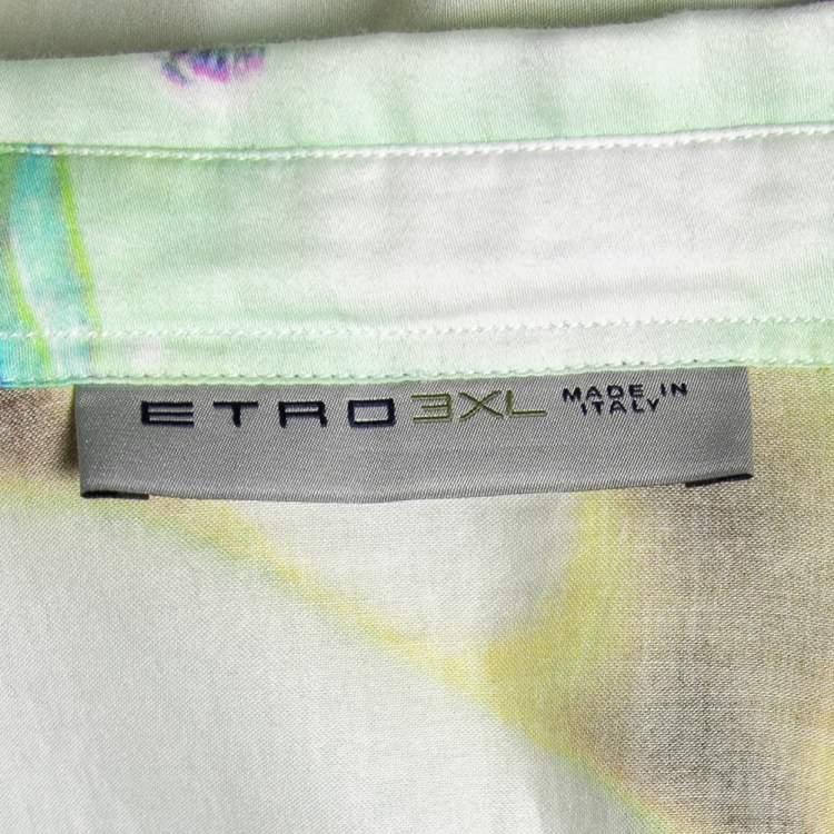 Pre Owned Etro Multicolor Printed Cotton Button Front Shirt 3XL