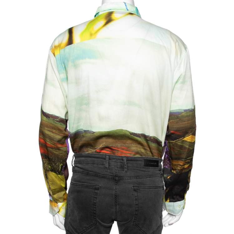 Pre Owned Etro Multicolor Printed Cotton Button Front Shirt 3XL