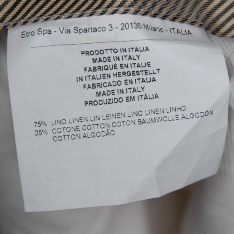مملوكة مسبقًا Etro Ecru Paisley Patterned Linen Pants XXL