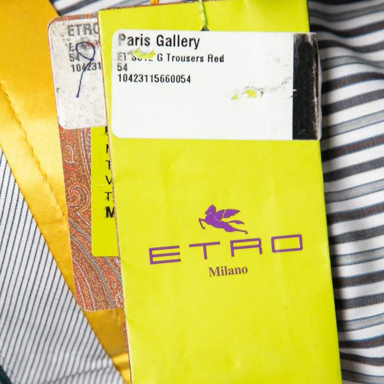 Pre Owned Etro Purple Checked Cotton Tailored Pants XXL Waist 38"