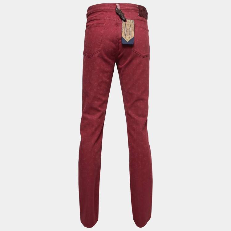 Authentic louis vuitton mens jeans new burgundy size 34