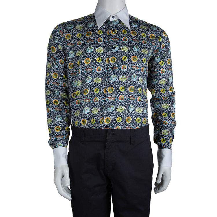 Etro Paisley-print Cotton Shirt in Yellow for Men