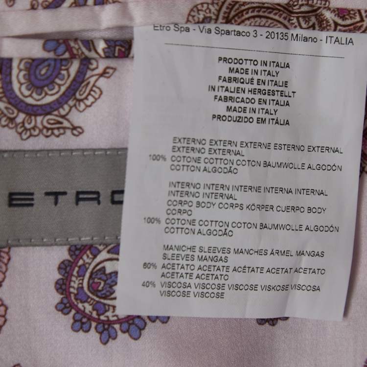 Pre Owned Etro Purple Striped Cotton Single Breasted Blazer XL