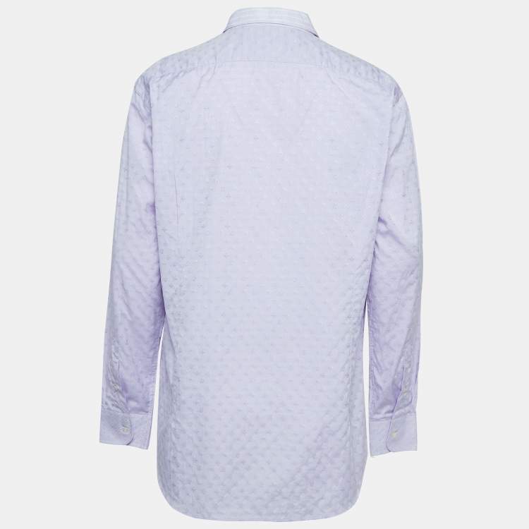 Pre Owned Etro Purple Paisley Patterned Cotton Shirt XL