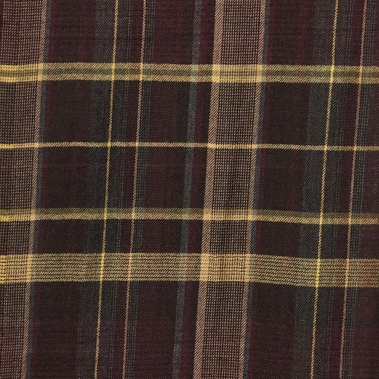 Pre Owned Etro Purple/Beige Checked Wool & Silk Scarf