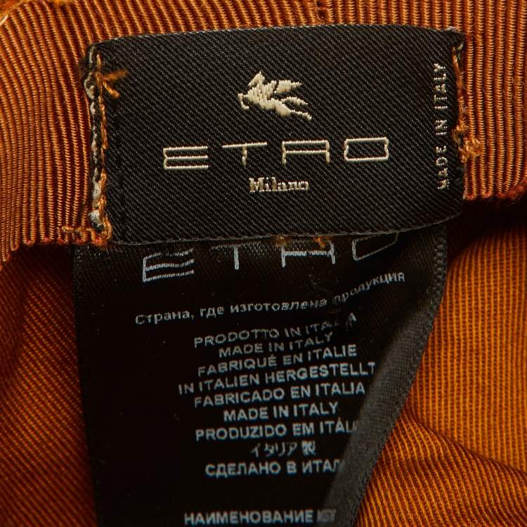 Pre Owned Etro Yellow Paisley Print Canvas Bucket Hat