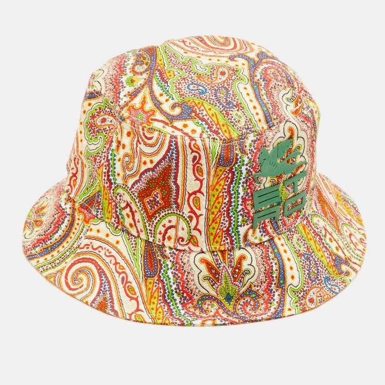 Pre Owned Etro Multicolor Paisley Print Canvas Bucket Hat L/XL
