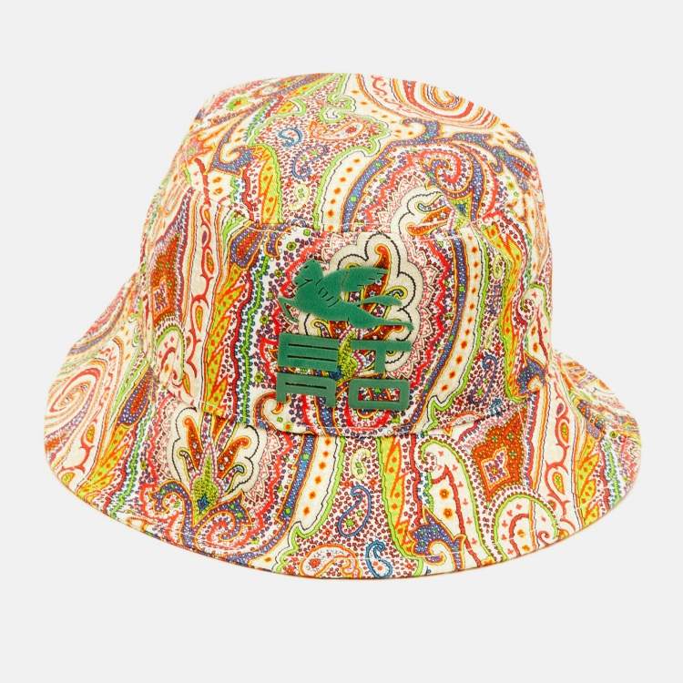 Pre Owned Etro Multicolor Paisley Print Canvas Bucket Hat L/XL