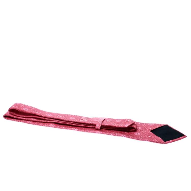 Pre Owned Etro Pink Printed Silk Traditional Tie 