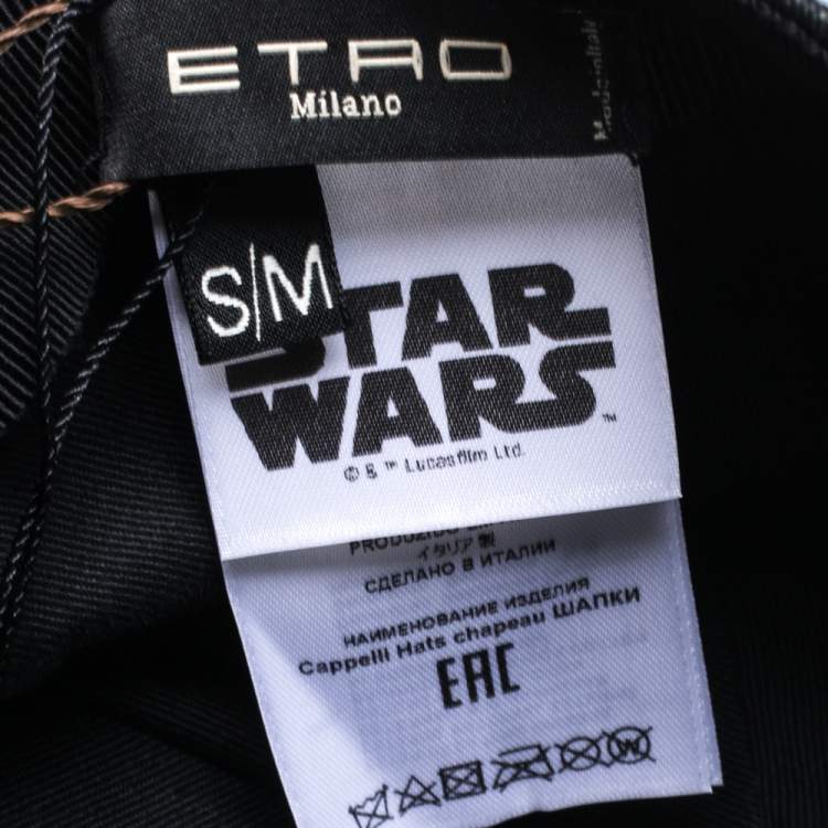 Pre Owned Etro x Star Wars Black Paisley Print Cotton Baseball Cap S/M