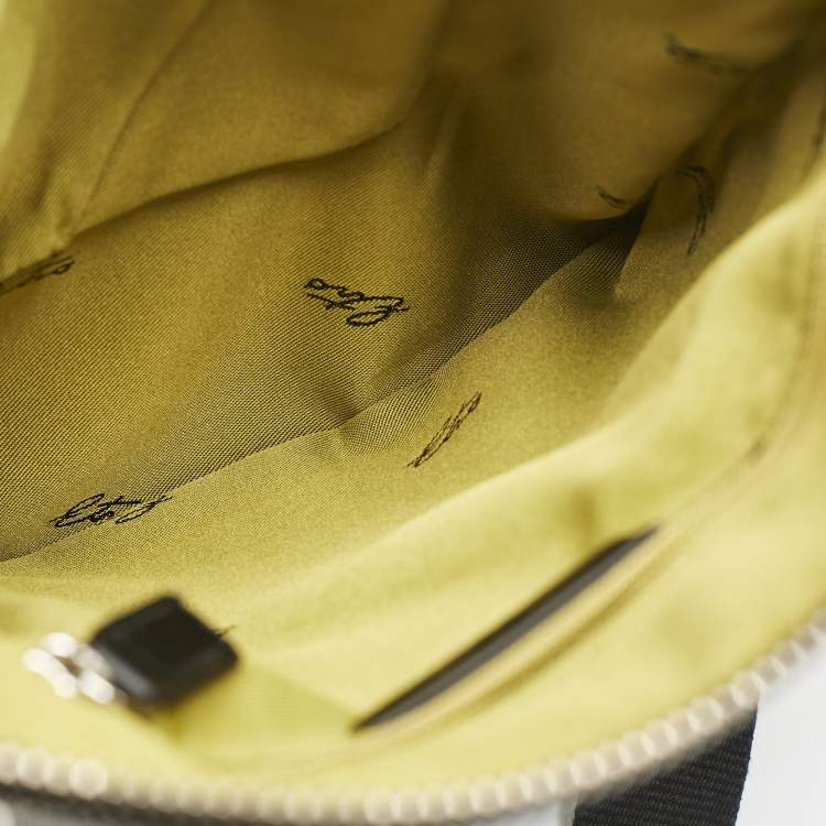 Pre Owned Etro Black Paisley Coated Canvas Flat Messenger Bag