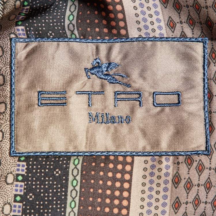 Pre Owned Etro Brown Wool Single Breasted Blazer M 