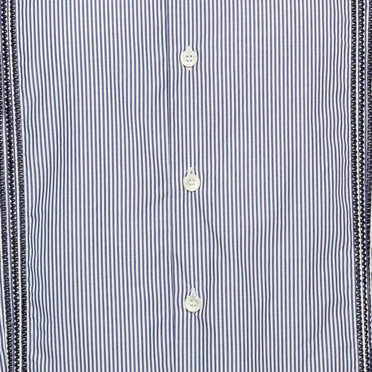 Pre Owned Etro Blue Pinstripe Cotton Button Up Shirt XXL
