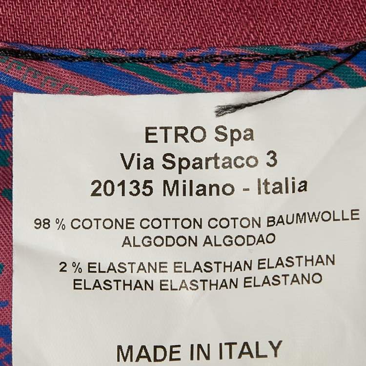 Pre Owned Etro Purple Denim Badge Detail Jeans XXL Waist 38"