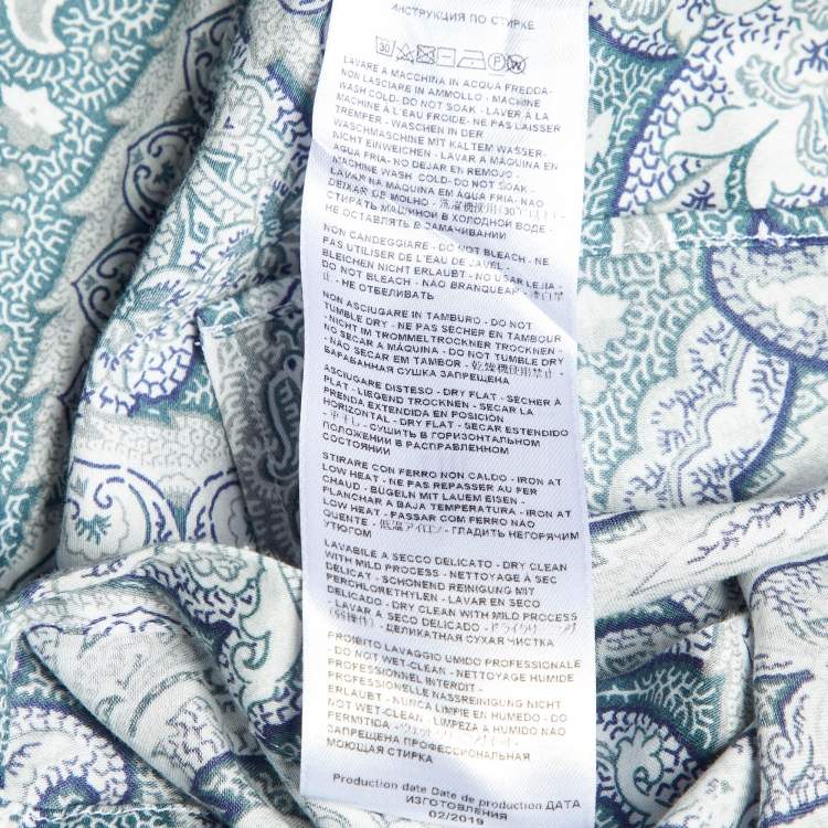 مملوكة مسبقًا Etro White Paisley Print Cotton Full Sleeve Shirt S