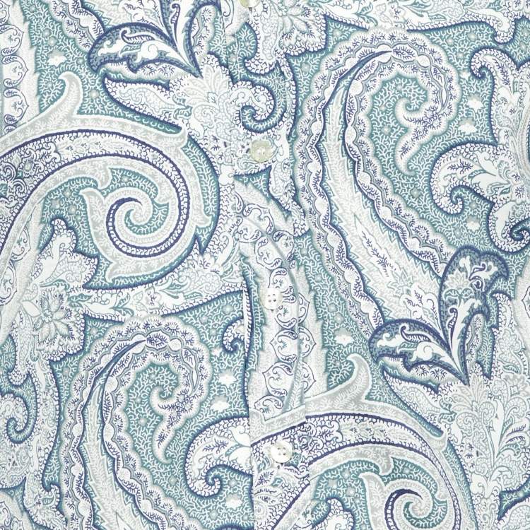 مملوكة مسبقًا Etro White Paisley Print Cotton Full Sleeve Shirt S