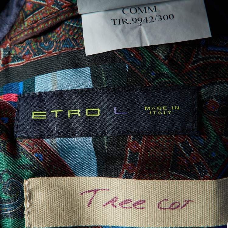 Pre Owned Etro Burgundy Cable Knit Button Front Jacket L