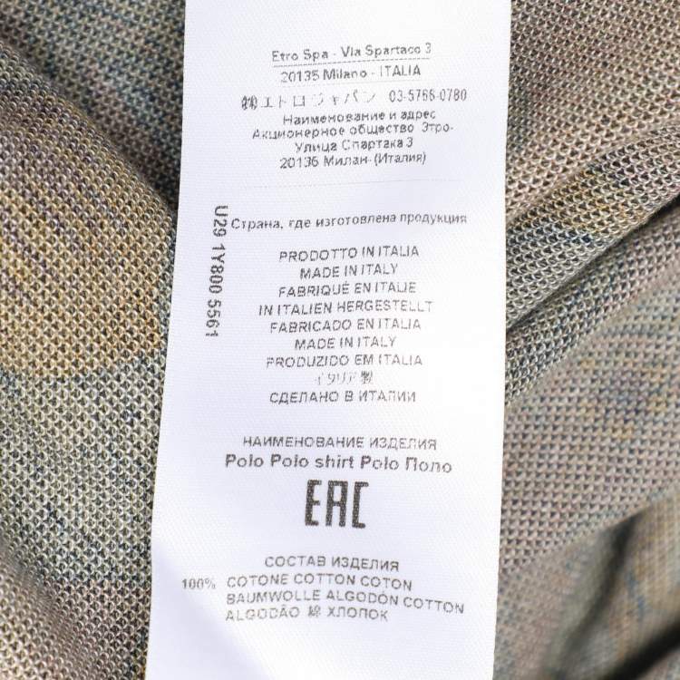 Pre Owned Etro Muticolor Floral Print Cotton Polo T-shirt M