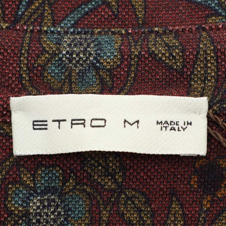 Pre Owned Etro Muticolor Floral Print Cotton Polo T-shirt M