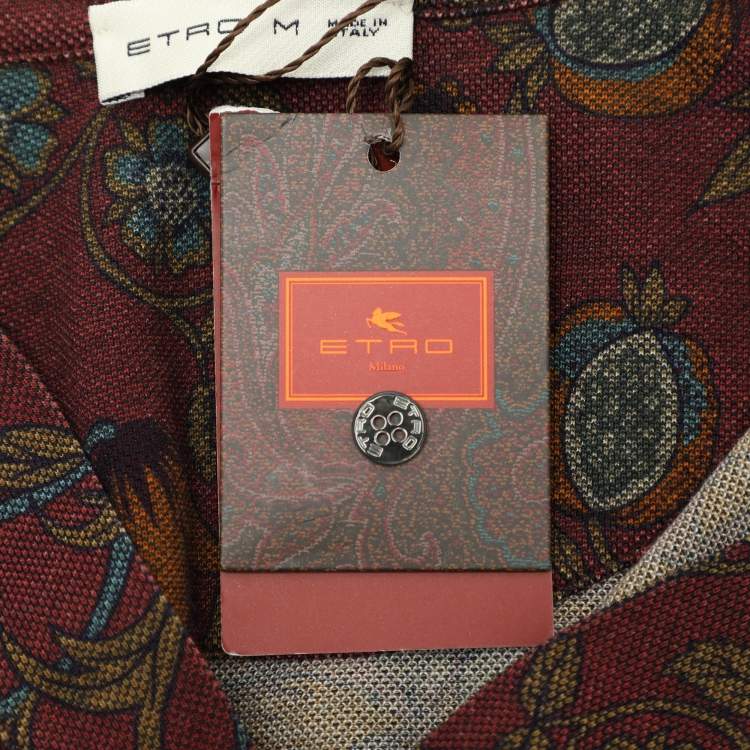 Pre Owned Etro Muticolor Floral Print Cotton Polo T-shirt M