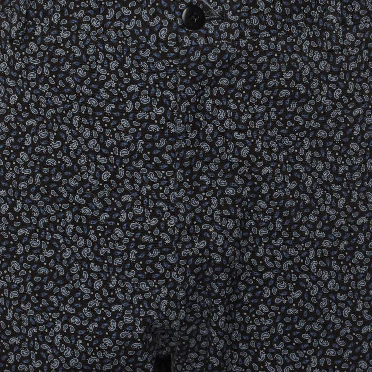 Pre Owned Etro Blue Paisley Print Cotton Trouser XL
