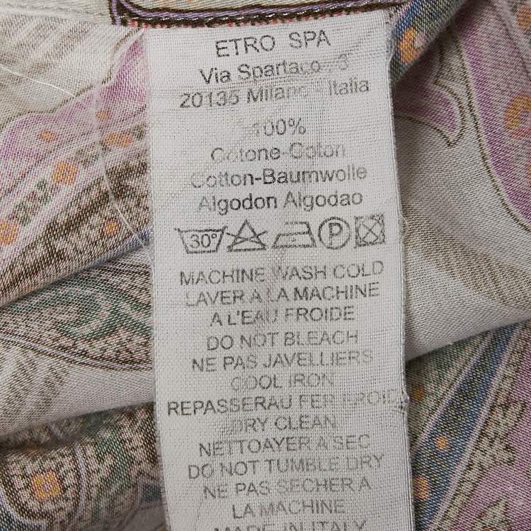Pre Owned Etro Multicolor Paisley Print Button Front Shirt M