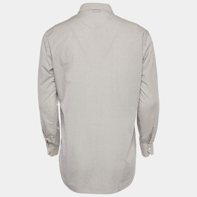 Pre Owned Etro White  Paisley Print Cotton Button Front Shirt L